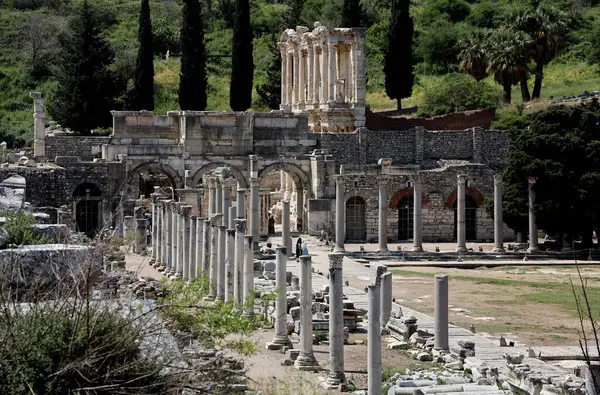 Türkiye 'deki Roma şehri Efes' in kalıntıları. Yüksek kalite fotoğraf