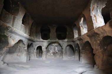 Türkiye 'deki taş kesimli dini binalarından birinin Selime Katedrali' nin içi. Yüksek kalite fotoğraf