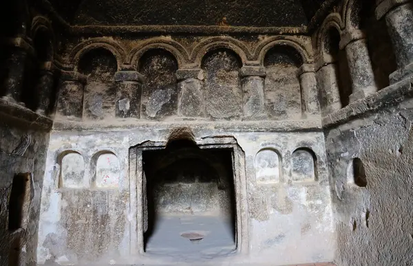 stock image The Selime Cathedral interior of one of its rock-cut religious buildings, Turkey. High quality photo