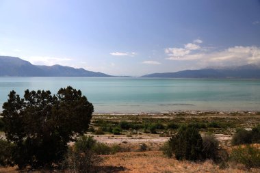 Egirdir Gölü manzarası, Türkiye. Yüksek kalite fotoğraf