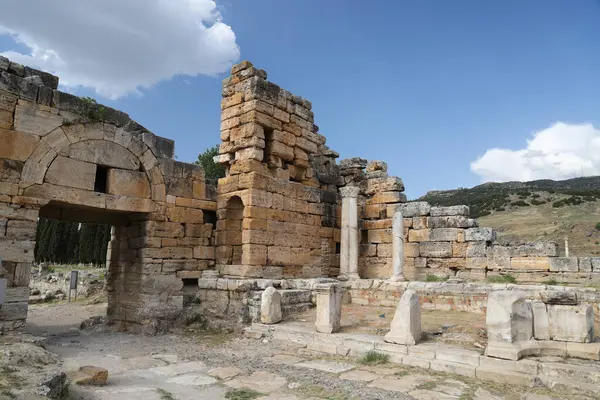 stock image Ruins in the Roman city of Hierapolis, Turkey. High quality photo