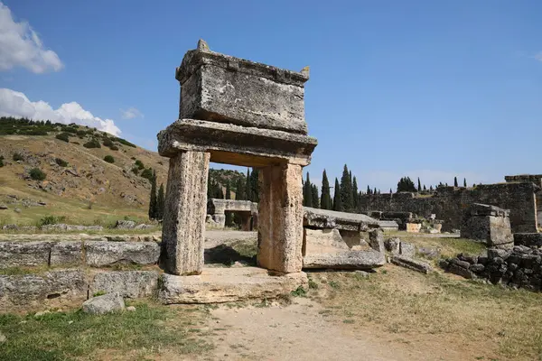 stock image Ruins in the Roman city of Hierapolis, Turkey. High quality photo