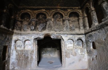 Türkiye 'deki taş kesimli dini binalarından birinin Selime Katedrali' nin içi. Yüksek kalite fotoğraf
