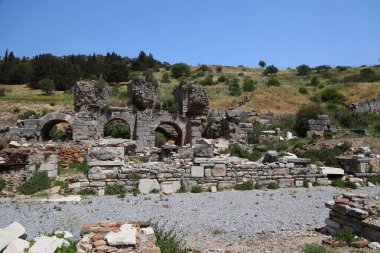 Türkiye 'deki Roma şehri Efes' in kalıntıları. Yüksek kalite fotoğraf