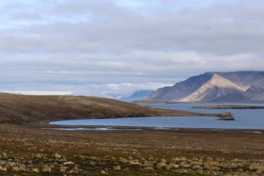 Svalbard 'daki Bamsebu diyarında manzara. Yüksek kalite fotoğraf