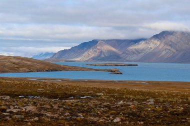 Svalbard 'daki Bamsebu diyarında manzara. Yüksek kalite fotoğraf
