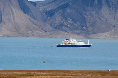 Svalbard 'daki Bamsebu diyarında manzara. Yüksek kalite fotoğraf