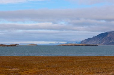 Svalbard 'daki Bamsebu diyarında manzara. Yüksek kalite fotoğraf