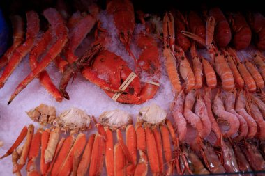 Fish for sale at the market in Bergen, Norway. High quality photo clipart