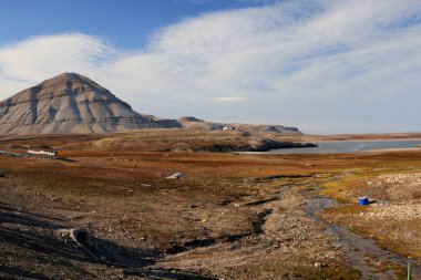 Ny Alesund, Svalbard, Kuzey Kutbu 'na açılan kapı. Yüksek kalite fotoğraf