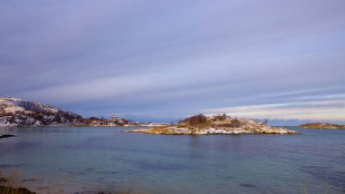 Norveç 'teki Sommaroy' un muhteşem çevresi, renkler ve atmosfer. Yüksek kalite fotoğraf