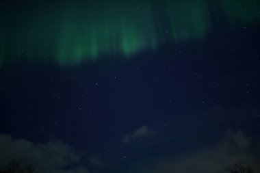 Tromso, Norveç 'te Kuzey Işıklarının Büyüsü. Yüksek kalite fotoğraf