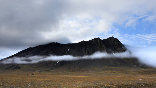 The landscape of Bamsebu in Svalbard. High quality photo