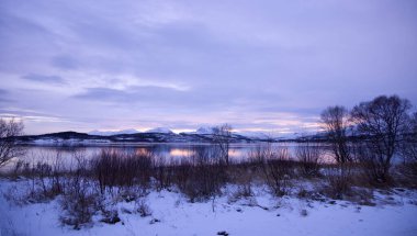 Sunset colors in Tromso, Norway. High quality photo clipart