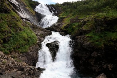 Norveç, Kjosfossen 'in güzel şelalesi. Yüksek kalite fotoğraf