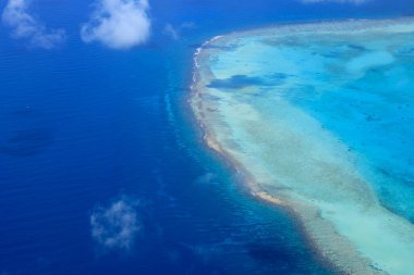 Belize Bariyer Resifi 'nin hava görüntüsü. Yüksek kalite fotoğraf