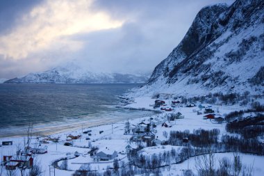 Panoramic view of Grotfjord in Norway. High quality photo clipart