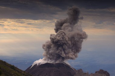 The eruption of the Santiaguito Volcano in Guatemala. High quality photo clipart