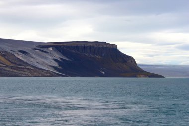 Svalbard Adaları 'nın kutup buzulu manzarası. Yüksek kalite fotoğraf