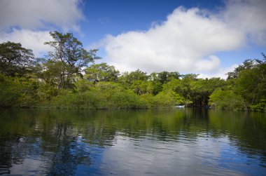Flores, Guatemala yakınlarındaki Azul kraterinin muhteşem suyu. Yüksek kalite fotoğraf