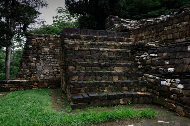 Guatemala 'daki Quirigua Maya şehrinin kalıntıları. Yüksek kalite fotoğraf