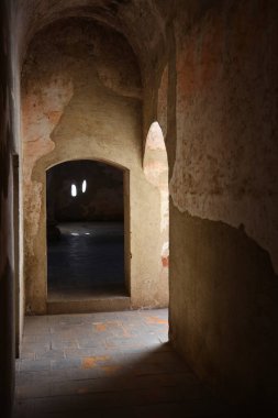 Antigua, Guatemala 'daki Santa Clara Manastırı' nın içi. Yüksek kalite fotoğraf