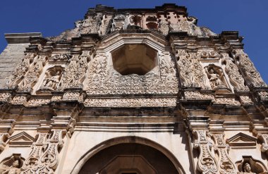 Antigua, Guatemala 'daki Santa Clara Manastırı' nın muhteşem yüzü. Yüksek kalite fotoğraf