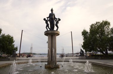 Oslo şehrindeki çeşme. Yüksek kalite fotoğraf