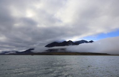 Norveç, Svalbard Adaları 'nın manzarası. Yüksek kalite fotoğraf