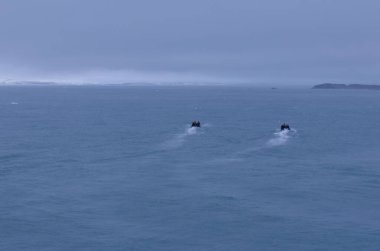 Svalbard Adaları 'nın karakteristik manzarası. Yüksek kalite fotoğraf
