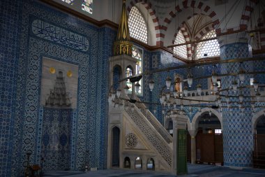 Türkiye 'nin Rustem Paşa Camii' nin içi. Yüksek kalite fotoğraf