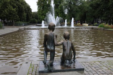 Oslo şehrindeki çeşme. Yüksek kalite fotoğraf