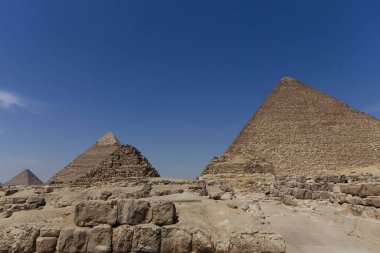 Giza Anıtsal Kompleksi, Kahire, Mısır. Yüksek kalite fotoğraf