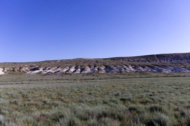 Tipik Mangystau manzarası, Kazakistan. Yüksek kalite fotoğraf