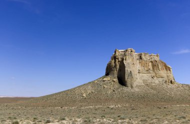 Havakty, Mangystau 'daki Şato şekilli Dağlar Vadisi. Yüksek kalite fotoğraf