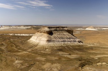 Bozjyra kaya oluşumlarının hava görüntüsü, Mangystau. Yüksek kalite fotoğraf