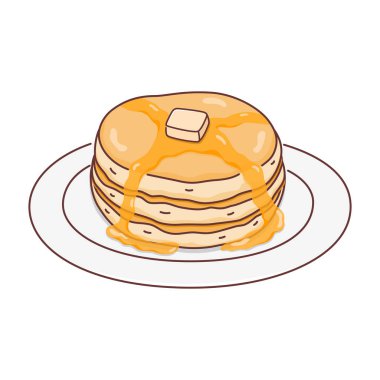 Çizgi film krepleri tereyağlı ve şuruplu.