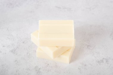 handmade hygienic soap on a light background.