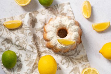 lemon pie on a light background. cake with lemon