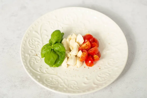 caprese salad in the form of the italian flag.traditional italian food