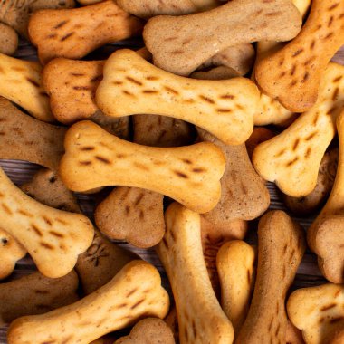 Arka plan için kurutulmuş köpek maması topakları