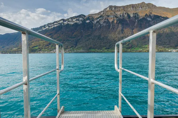 Stock image Magnificent Lake Brienzersee in Switzerland and Swiss villages on it