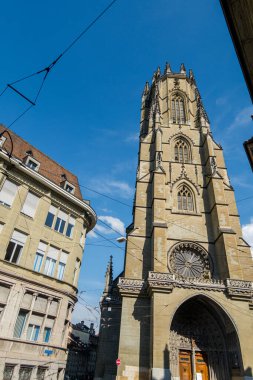 23.07.22 Switzerland. İsviçre 'deki inanılmaz güzel Freiburg şehri. Mimarlık ve panorama