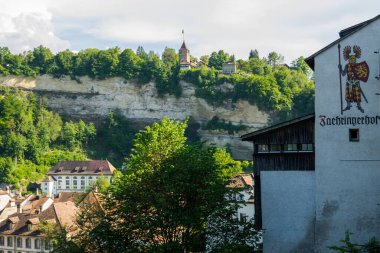 23.07.22 Switzerland. İsviçre 'deki inanılmaz güzel Freiburg şehri. Mimarlık ve panorama