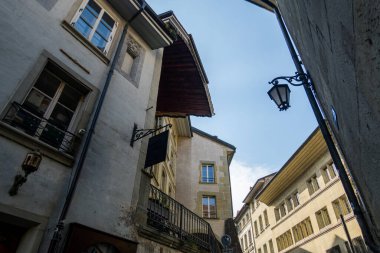 23.07.22 Switzerland. İsviçre 'deki inanılmaz güzel Freiburg şehri. Mimarlık ve panorama