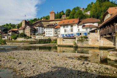 23.07.22 Switzerland. İsviçre 'deki inanılmaz güzel Freiburg şehri. Mimarlık ve panorama