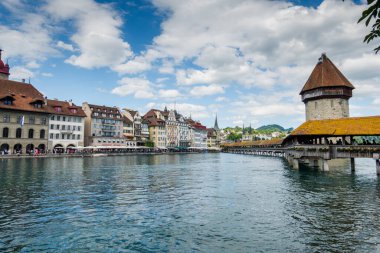 28.07.22 Switzerland. İsviçre 'nin güzel şehri Lucerne. Şehir manzaraları ve mimari
