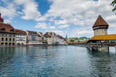28.07.22 Switzerland. İsviçre 'nin güzel şehri Lucerne. Şehir manzaraları ve mimari