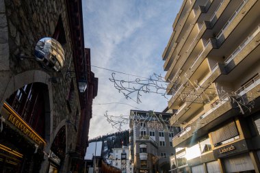 Beautiful winter St. Moritz City resort in Switzerland