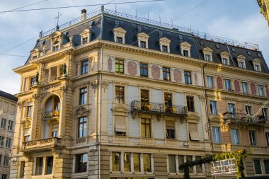 Magnificent architecture of the city of Biel in Switzerland